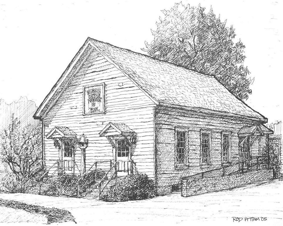 Georgia State Cotton Museum pen and ink by Rod Pittam